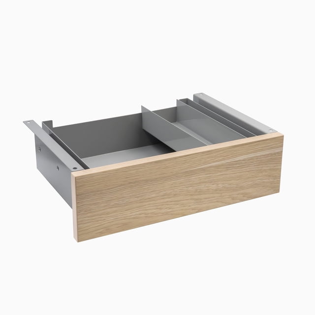 Desky Minimal Under Desk Drawer - Classic Oak Laminate / Grey
