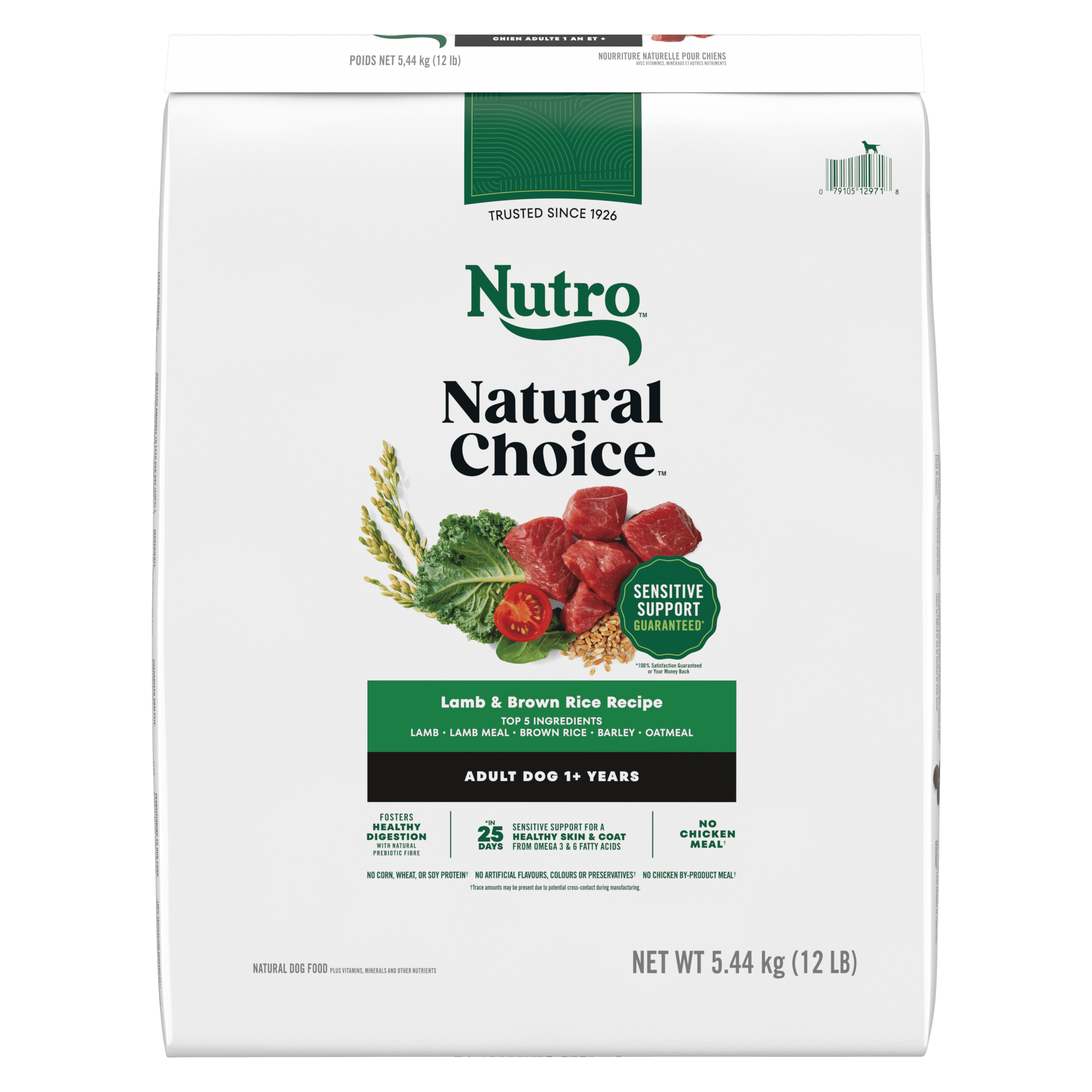 Nutro Natural Choice Nourriture Sèche pour Chien Adulte Recette à l'Agneau & au Riz Brun 2.27kg