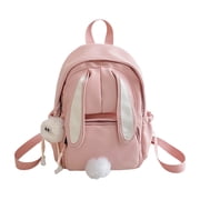 GPOECD School Backpack for Girls Cute Bunny Ear Design Lightweight Backpack, School Daypack for Middle Schoolers and Outdoor Adventures Book Bag for Girls Pink,One Size