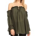 thumbnail image 1 of Women Renaissance Off Shoulder Top Costumes Blouse Boho Peasant Shirt, 1 of 5