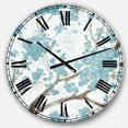 thumbnail image 1 of DesignArt Teal Cherry Blossoms I Large Wall Clock, 1 of 2