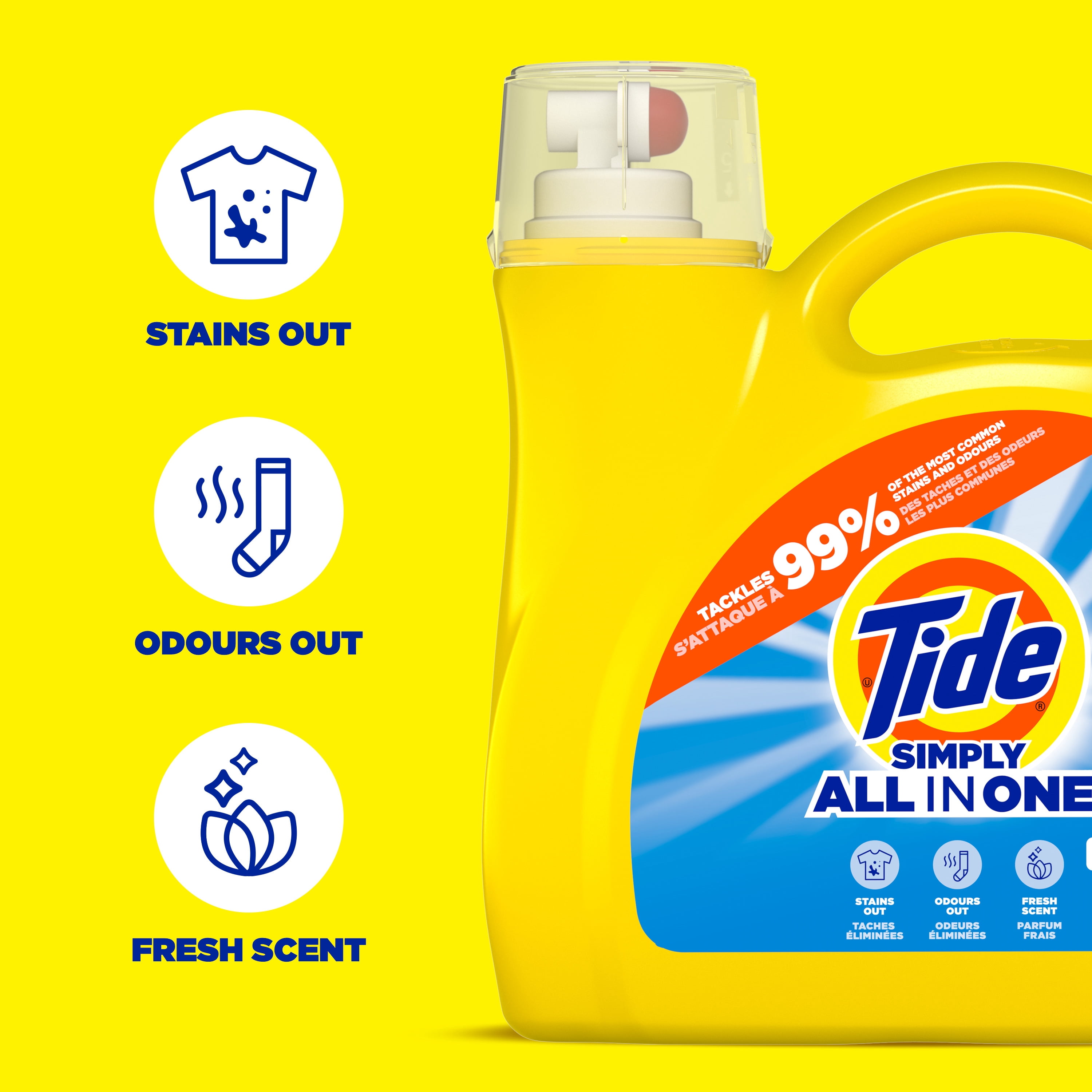 Tide Simply All-In-One Liquid Laundry Detergent, Refreshing Breeze Scent, 107 Loads, 4.16 L