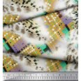 thumbnail image 3 of Soimoi Gold Georgette Viscose Fabric Geometric & Leopard Animal Skin Decor Fabric Printed Yard 42 Inch Wide, 3 of 3