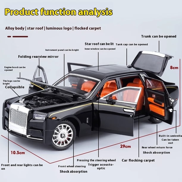 1:18 Rolls Royce Phantom Large Luxury Limousine Diecast Model Car