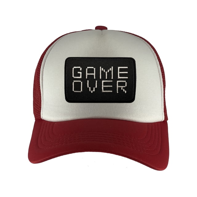 Gravity Threads Game Over Patch Adjustable Trucker Hat - Red/White