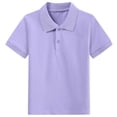 thumbnail image 1 of Annhoo Polos d'Été pour Filles à Manches Courtes, Col Rabattu, Boutons, Coton, Tennis, Uni, Décontracté, Tunique Basique, 2 à 15 Ans, 1 of 3