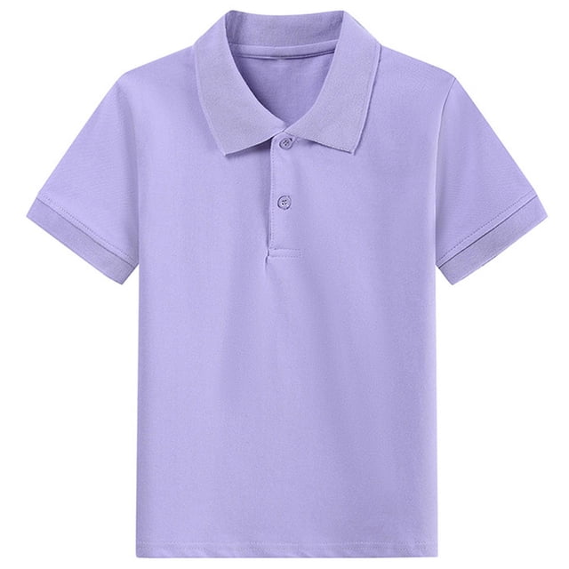 Annhoo Polos d'Été pour Filles à Manches Courtes, Col Rabattu, Boutons, Coton, Tennis, Uni, Décontracté, Tunique Basique, 2 à 15 Ans