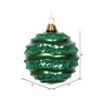 thumbnail image 2 of Vickerman M132004 Green Candy Glitter Wave Ball Ornament - 6 in., 2 of 2