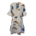 thumbnail image 4 of Fridja Women Casual V-Neck Ruffle Short Sleeve Printing Pocket Dress, 4 of 6