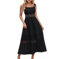 thumbnail image 1 of Birdeem Robe Décontractée Sans Manches en Dentelle Ample Confortable Couleur Unie pour Femmes, 1 of 9