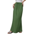 thumbnail image 1 of GPOECD Linen Maxi Skirts For Women Summer Comfortable Drawstring Waist A Line Boho Long Flowy Skirt, 1 of 8