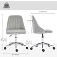 thumbnail image 3 of Vinsetto Velvet Mid-Back Armless Computer Office Task Chair Seat, Grey, 3 of 10