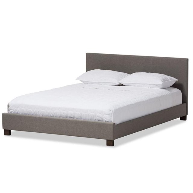 Baxton Studio Elizabeth Lit Plateforme Double Rembourré Gris