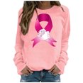 thumbnail image 2 of Jsaierl Chandails en Molleton Cancer du Sein Femmes Sensibilisation au Cancer Hauts T-Shirts Graphiques Léopard Manches Longues Col Rond Pull Cadeaux Inspirants pour Survivante du Cancer, 2 of 5