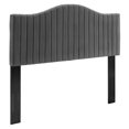 thumbnail image 1 of Brielle Channel Tufted Performance Velvet Full/Queen Headboard Charcoal, 1 of 2