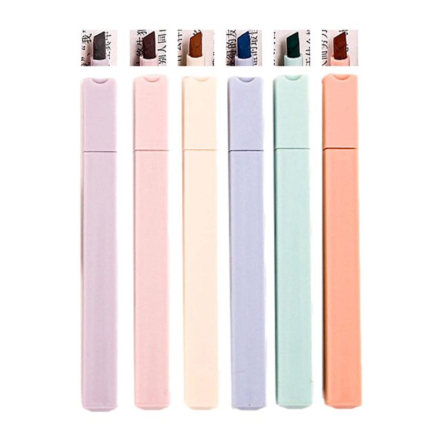 Soft Highlighter Marker Pens Marker Pens 6 Color Highlighter Set Soft Highlighter Marker Pens Aesthetic Pastel Colours Diary Planner Notes Office School Supplies