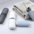 thumbnail image 4 of Ruiboury Toothbrush Storage Box Dust-proof Portable Cases Chopsticks Pencil Pen Container Organizer Holder Accessory Camping Transparent White, 4 of 6