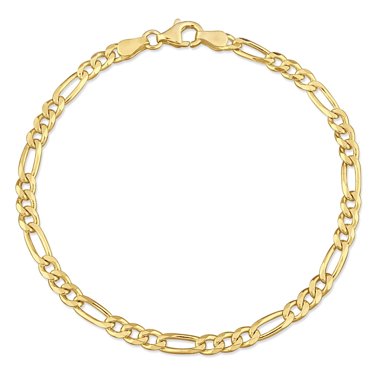 Miabella 18K Yellow Gold Plated Sterling Silver Figaro Bracelet