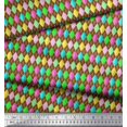 thumbnail image 2 of Soimoi Brown Poly Georgette Fabric Diamond Geometric Print Fabric by the Yard 42 Inch Wide, 2 of 5