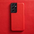 thumbnail image 1 of Genuine Leather Case for Samsung Fashion Leather Shell, Red S20, 1 of 3