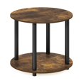 thumbnail image 1 of Furinno Turn-N-Tube Simple Design 2-Tier Round Wooden Coffee Table, Amber Pine, 1 of 6
