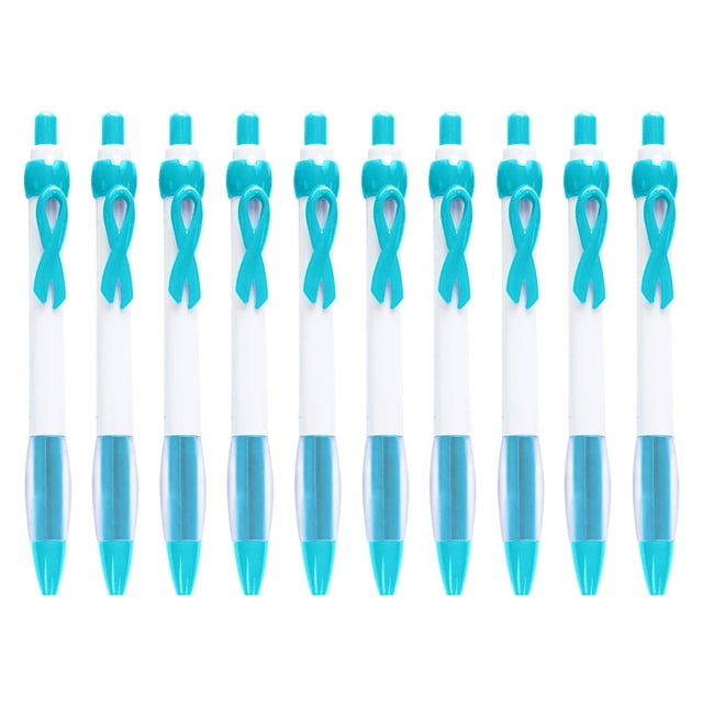 10 Pcs Ribbon Retractable Gel Roller Pen Breast Cancer Awareness Ribbon Pen Point Breast Cancer Pens Plastic Gel Ballpoint Pens For Women Gift 10ML