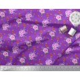thumbnail image 3 of Soimoi Coton Tissu Cambier Point, Feuilles & Rose Imprimé Floral 1 Yard 42 Inch Wide, 3 of 3