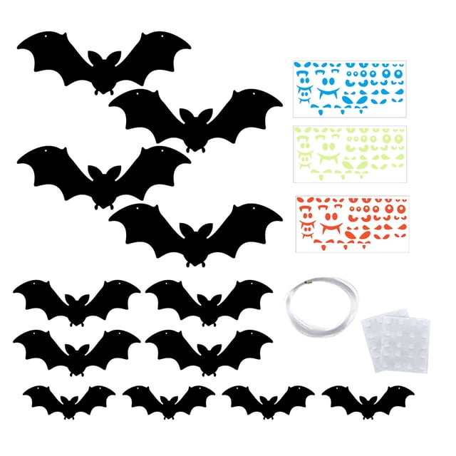 Hanging Bats Halloween Decorations Halloween Hanging Flying Bat With Glowing For Outdoor Decor