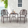 thumbnail image 4 of Costway 4 PCS Patio Cast Aluminum Chairs Outdoor Metal Armchairs with Ergonomic Curved Seat Red Copper, 4 of 8