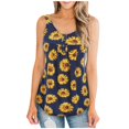 thumbnail image 2 of SMihono Womens Tops Womens Tank Top Fashion Womens Sleeveless Sunflower Print Color Block Tank Button T-Shirt Top Tank Tops for Women Womens Summer Tops, 2 of 6