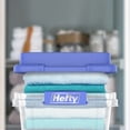 thumbnail image 4 of Hefty 6 Pack 32 Quart Hi-Rise Stackable Plastic Storage Bin with Lid, Blue, 4 of 6
