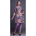 thumbnail image 3 of Bimba Kurti à Manches Retroussables pour Femmes, Col Mandarin Imprimé, Hauts de Kurti Courts, 3 of 6