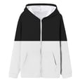 thumbnail image 3 of MEZZALL Filles Printemps à Blocs de Couleur Imprimé Poche Plaquée Fermeture Éclair Chandail à Capuche Cardigan Veste Classique Tout-Petit Tenue Quotidienne, Noir, 11-12 Ans, 3 of 3