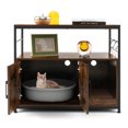thumbnail image 1 of Costway Bac à Litière pour Chat avec Étagères Ouvertes Table de Chevet en Bois de Maison de Chat, 1 of 9