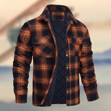Meichang Chemises en Flanelle pour Hommes Grande Taille Vestes à Carreaux Automne Chemise Boutonnée Veste Coupe Moderne Cardigan à Manches Longues Veste Manteau Chaud avec Poche