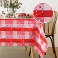 thumbnail image 1 of Valentine''s Day Table Cloth, 60 x 102 Inch, Checkered Rectangle Tablecloth Love Heart Patterned Washable Decorative Table Cover for Wedding Holiday Party Kitchen Dinning Anniversary, 1 of 6
