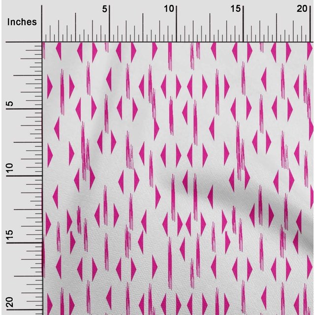 oneOone Tissu Popeline de Coton Triangle Ikat Décor Tissu Imprimé BTY 56 Pouces de Large