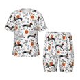 thumbnail image 1 of Wukai Ensemble de Pyjama Court à Manches Courtes Imprimé Teckel d'Halloween pour Enfants, 2 Pcs-TTG, 1 of 6