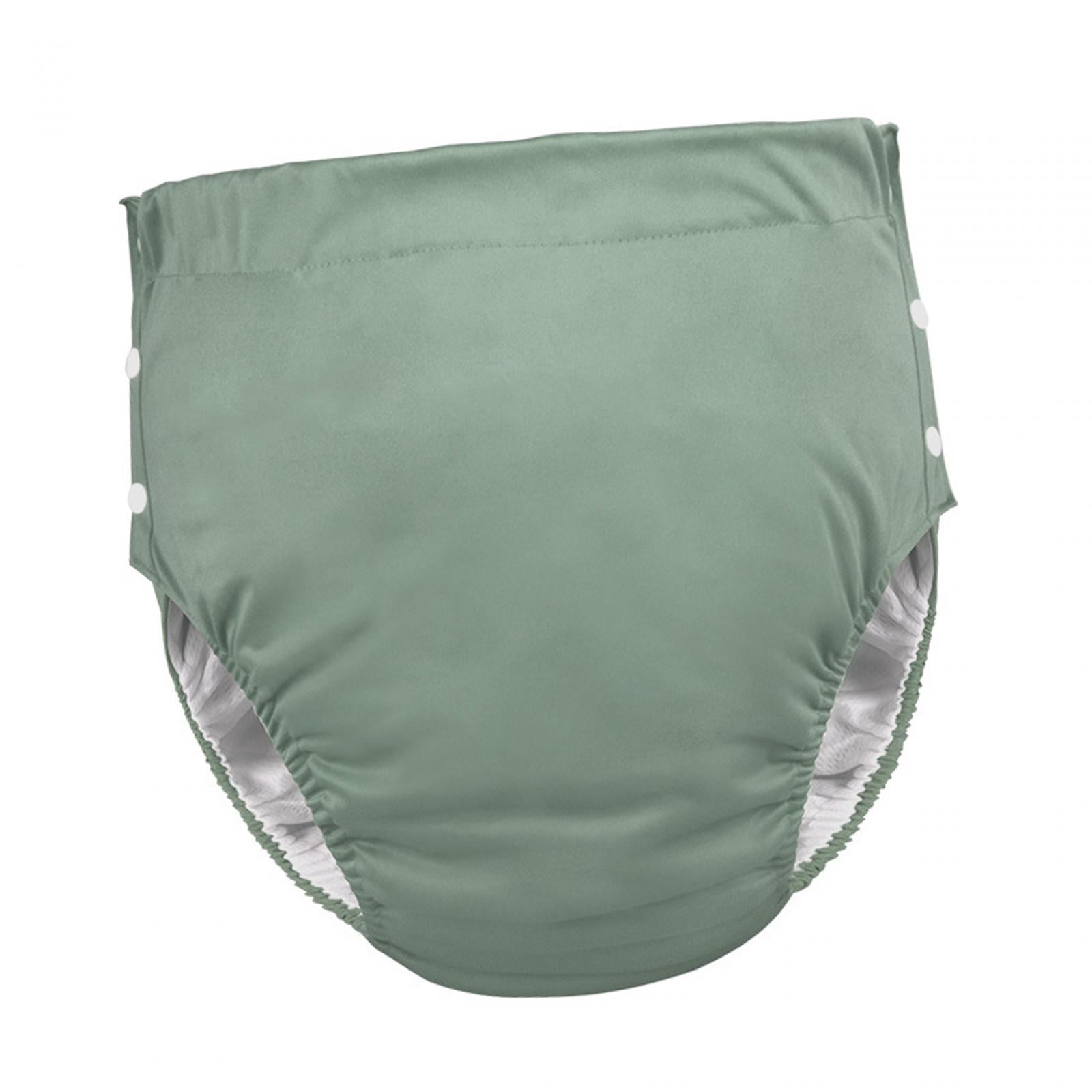 Reusable Adults Cloth Diapers Wraps for Elderly Women Men Incontinence Pants grey