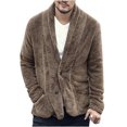 thumbnail image 2 of Long Cardigan Mode pour Hommes Manteau d'Hiver Chaud Cardigan en Peluche Manteau Chaud pour Hommes en Liquidation, 2 of 4