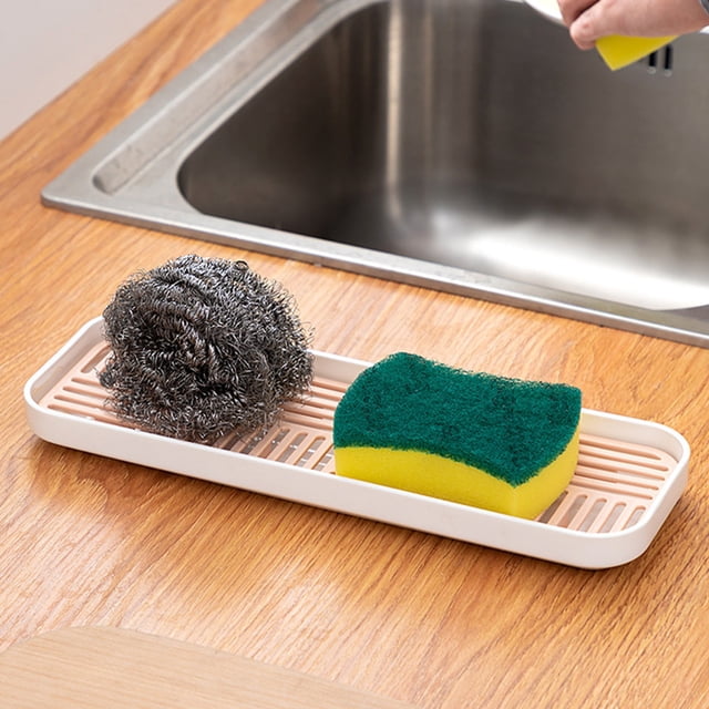 Chmadoxn Kitchen Storage & Organization, Kitchen Draining Rag Holders Double Household Sponge Sink Draining Rack Sink Countertop Cups Dishcloth Tray Holders Drainer for wipes