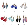 thumbnail image 4 of Feathers Earrings Long Drop Dangle Easy Matching Multicolor Classical Comfortable Modern Style Ear Pendants for Women Jewelry white, 4 of 7