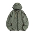 thumbnail image 1 of Maqroz Veste de Soleil pour Homme UPF 50++ à Capuche à Fermeture Éclair Intégrale Protection UV SPF Rafraîchissante Légère avec Poches Été Ajustable Séchage Rapide Veste de Sport de Piste Randonnée Pêche Plein Air Vert Armée TTG, 1 of 4