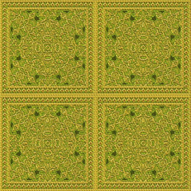 Ahgly Tapis d'Intérieur Lavable en Machine Carré Transitionnel Jaune Foncé Vert, 7 Pieds Carré