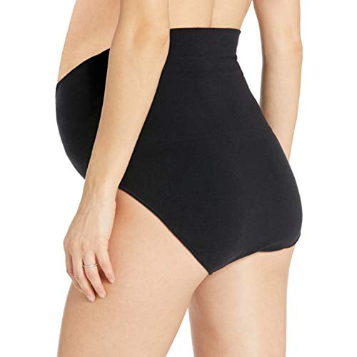 Motherhood Maternity Womens Maternity 2 Pack Postpartum Seamless Support Panty, Black and Nude, SmallMedium