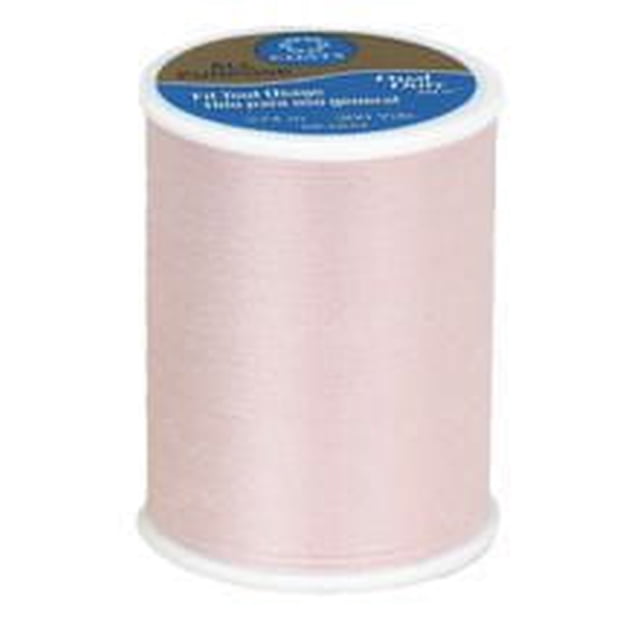 Coats & Clark™ All Purpose 100% Polyester Thread, 300 Yards spool in light pink, medium-weight corespun polyester thread for strong, durable seams in garments and home décor, suitable for machine or hand sewing on woven or knit fabrics.