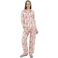 thumbnail image 1 of Bimba Dot Printed Wine Button-Down Shirt With Elastic Waist Pajama Pants-20, 1 of 6