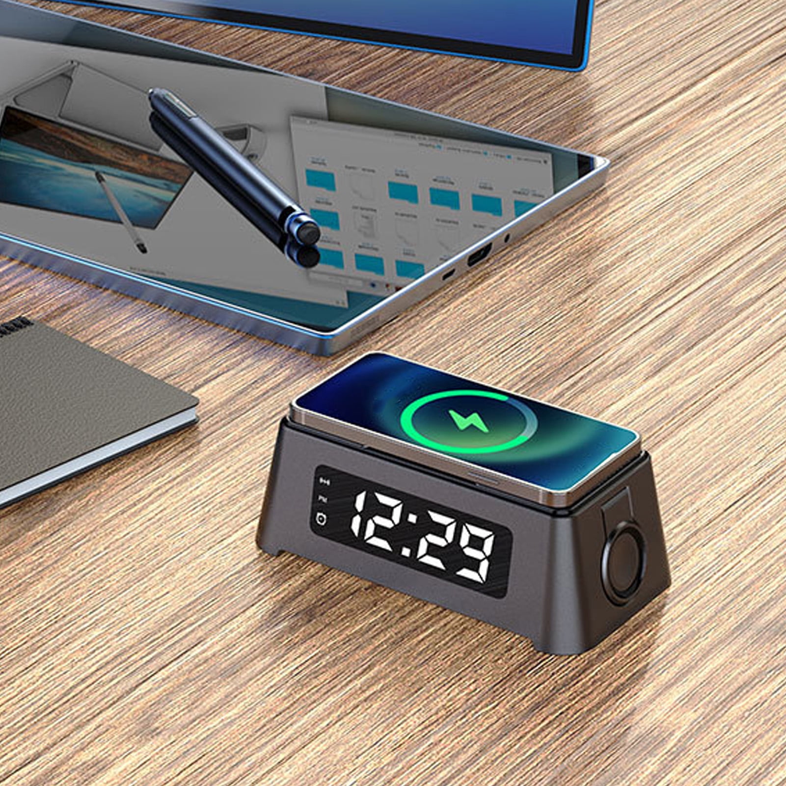 Alarm Clock Wireless Charger, Wireless Charger Watertight Time Data Display  for Phone