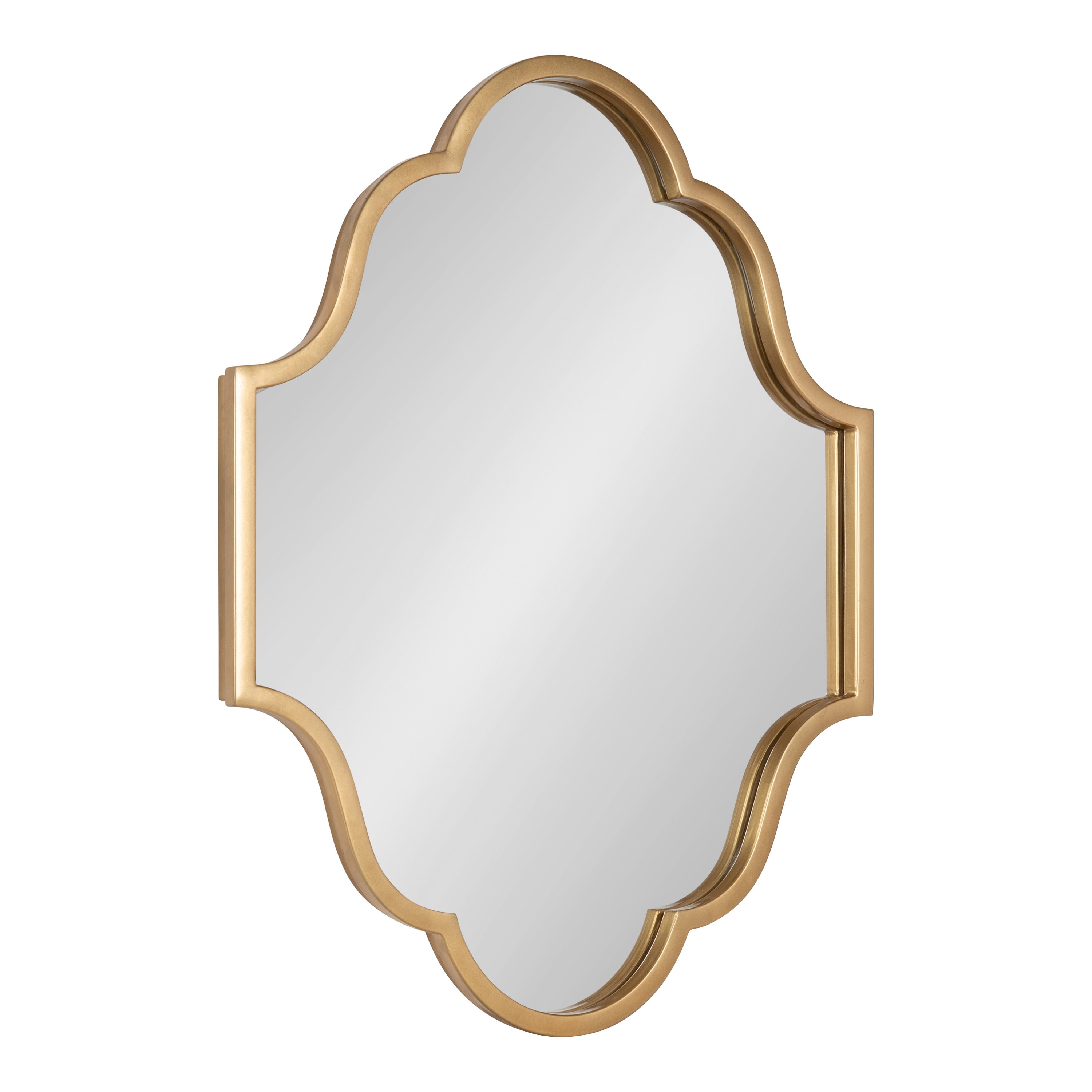 Kate and Laurel Rowla Modern Scalloped Wall Mirror, 18 x 24, Gold, Glam Decorative Mirror with Unique Shape