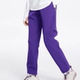 thumbnail image 2 of Posijego Girls Uniform Pants Kids Straight Dress Pants Solid Color Summer Casual Pants with Pockets Size 2-15 Years, 2 of 3